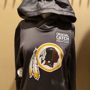 Nike Washington Redskins Crucial Catch Women’s MED Hoodie Cancer Awareness RARE!